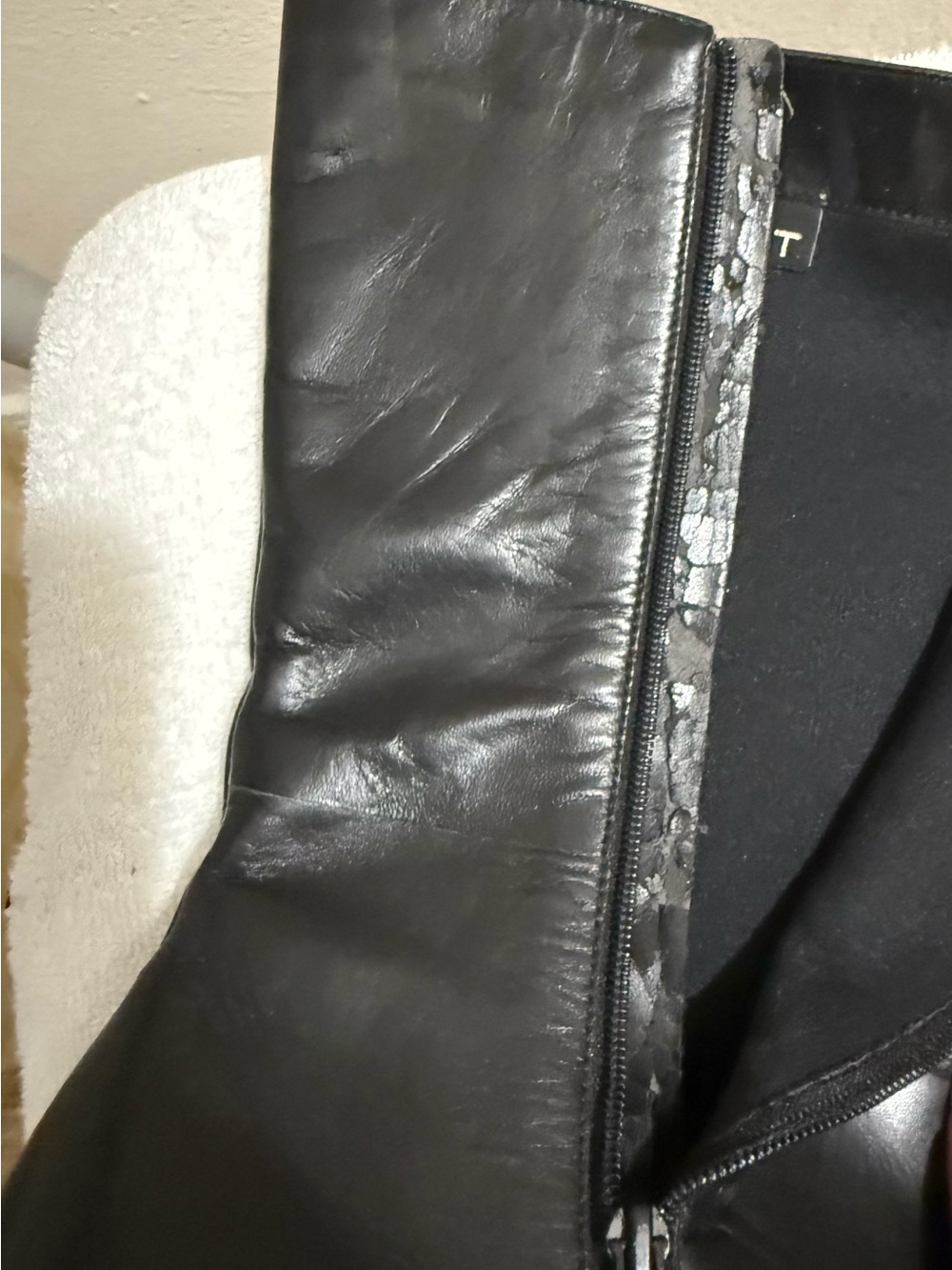 Nine West Black Square-Toe Mid-Calf Heeled Boots - Picture 5 of 8